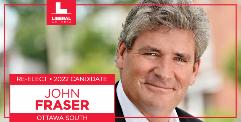 Ontario Liberal Party Nominates Current MPP, John Fraser as 2022 Candidate for Ottawa South