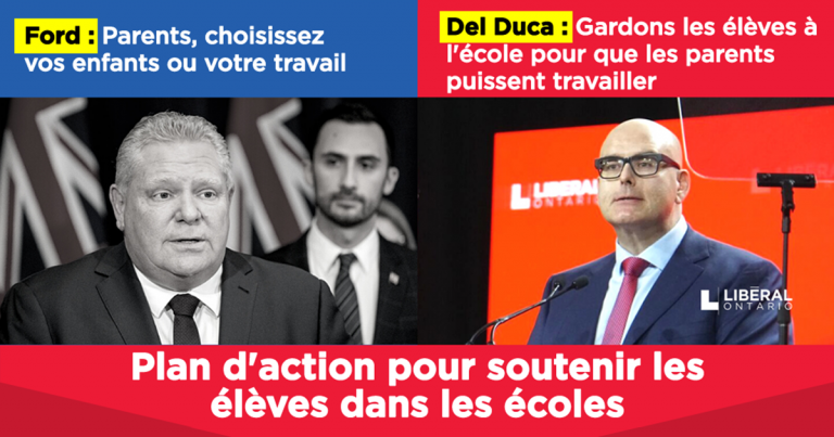 VOUS VOULEZ LE RETOUR DES EMPLOIS ET LA RÉOUVERTURE DE L’ÉCONOMIE? OUVREZ D’ABORD NOS ÉCOLES.