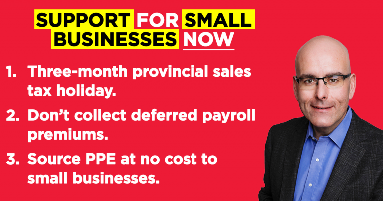 Del Duca Releases Small Business Recovery Plan