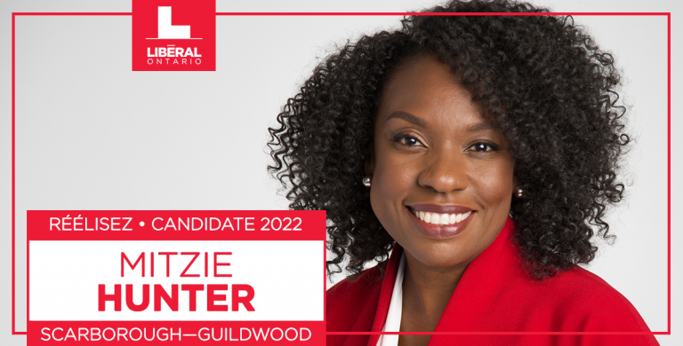 Le Parti libéral de l&rsquo;Ontario nomme la députée actuelle, Mitzie Hunter, comme candidate pour 2022 dans Scarborough-Guildwood