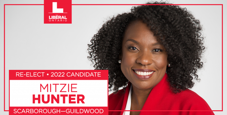 Ontario Liberal Party Nominates Current MPP, Mitzie Hunter as 2022 Candidate for Scarborough—Guildwood
