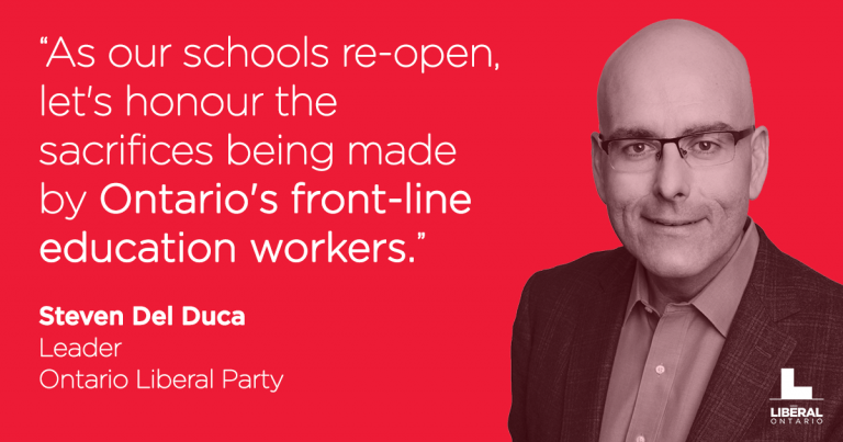 Del Duca Asks Ontario Retailers And Institutions To Include Education Workers In Front-line Treatment