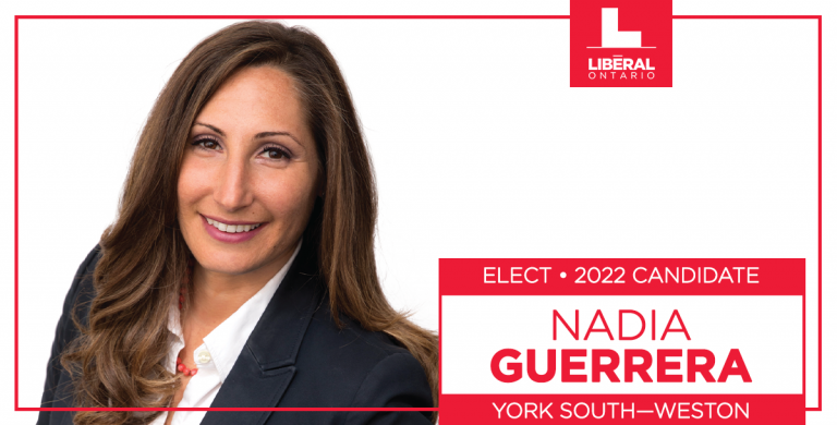 Liberals in York South—Weston Nominate Nadia Guerrera as 2022 Ontario Liberal Party Candidate