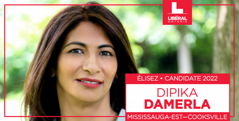 Les libéraux de Mississauga-Est-Cooksville nomment Dipika Damerla comme candidate du Parti libéral de l&rsquo;Ontario pour 2022