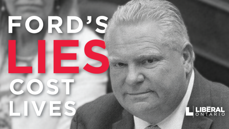 Doug Ford’s Lies Cost Lives