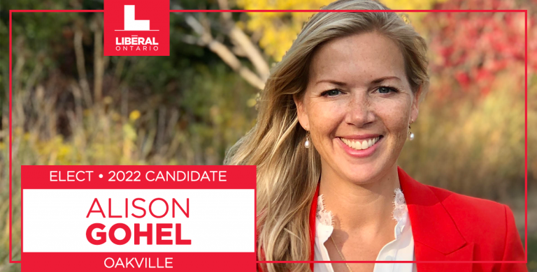 Liberals in Oakville Nominate Alison Gohel as 2022 Ontario Liberal Party Candidate