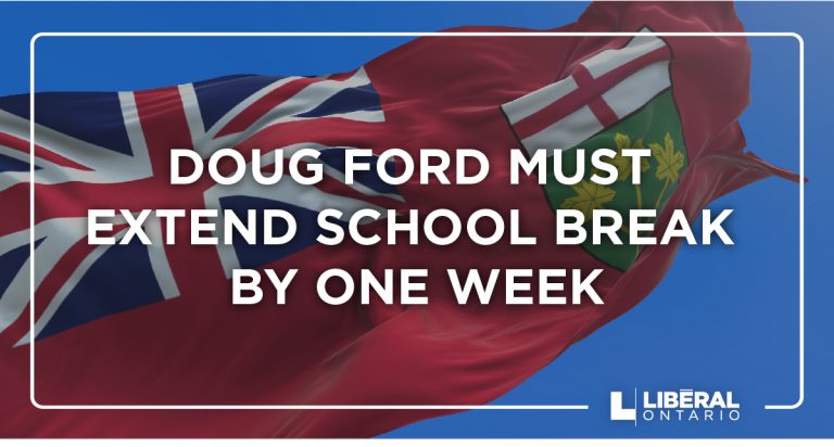 Doug Ford Must Extend School Break By One Week
