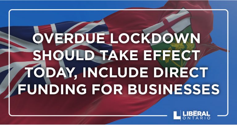 Overdue Lockdown Should Take Effect Today, Include Direct Funding For Businesses