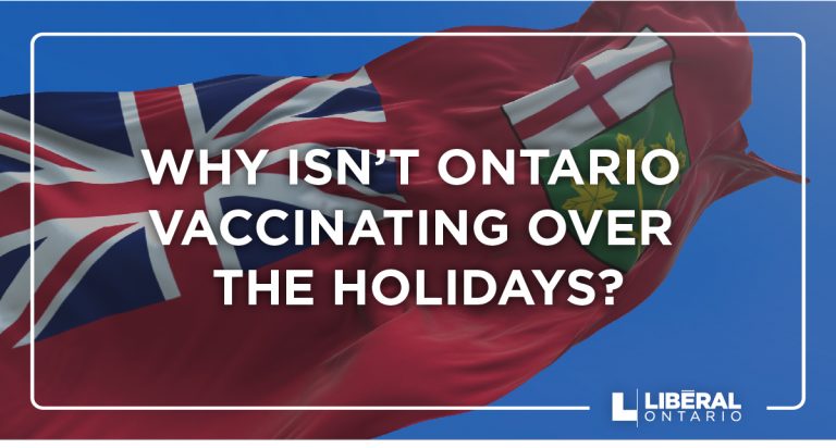 Why Isn’t Ontario Vaccinating Over The Holidays?