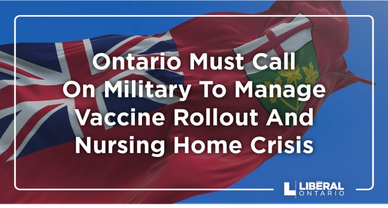 L&rsquo;Ontario doit faire appel au force armées pour gérer le déploiement des vaccins et la crise des foyers de soins