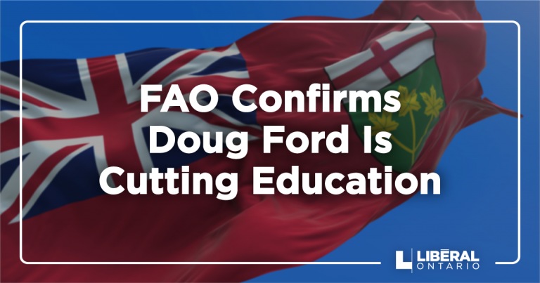 Financial Accountability Officer Confirms Doug Ford Is Cutting Education