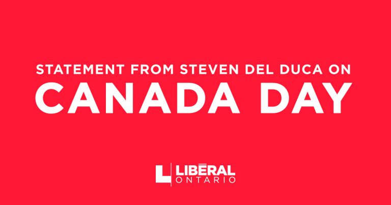 Statement from Steven Del Duca on Canada Day