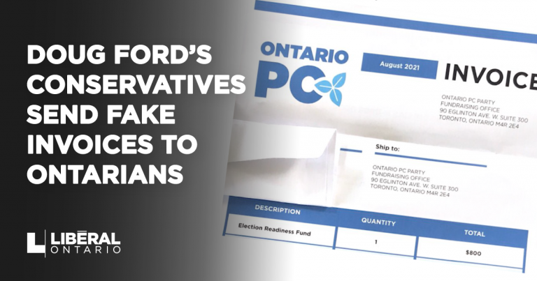 Doug Ford’s Conservatives Send Fake Invoices To Ontarians