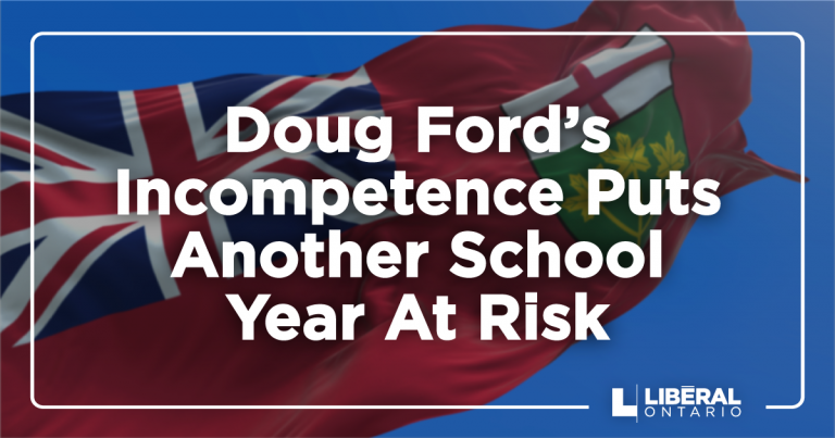 Doug Ford’s Incompetence Puts Another School Year At Risk