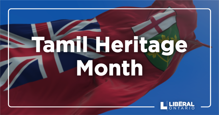 Statement from Steven Del Duca on Tamil Heritage Month