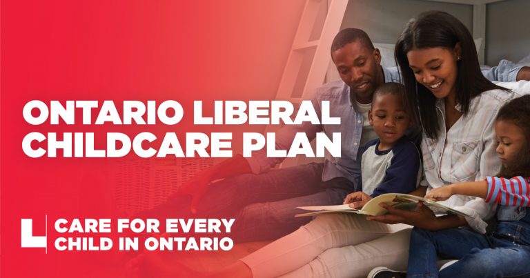 Ontario Liberal Platform to Put Parents First with Childcare Plan