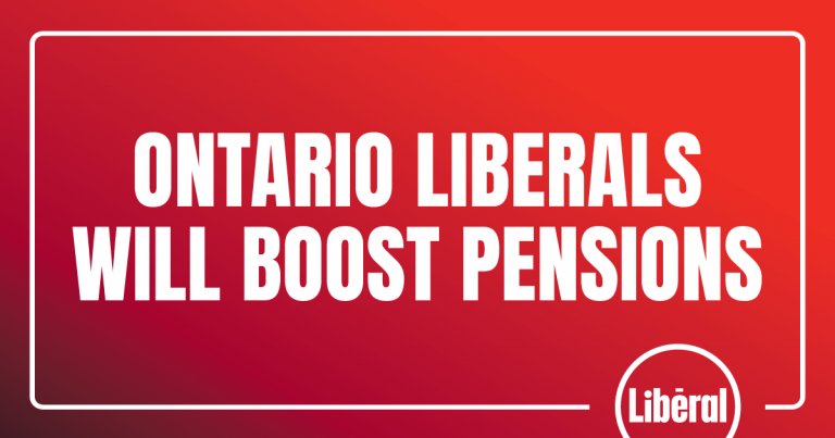 Del Duca et les libéraux de l&rsquo;Ontario augmenteront les pensions jusqu&rsquo;à 1 000 $ par année pour un plus grand nombre de personnes âgées