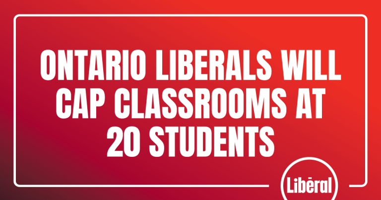 Ontario Liberals will cap classrooms at 20 students and end the Conservatives’ disastrous e-learning requirement