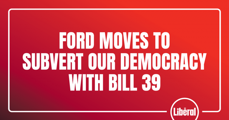 Ford Moves to Subvert our Democracy with Bill 39: MPP Blais