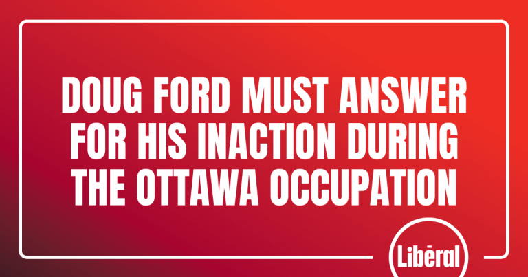Doug Ford Must Answer for His Inaction During the Ottawa Occupation