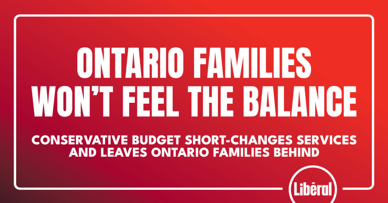 Les familles ontariennes ne sentiront pas l&rsquo;équilibre