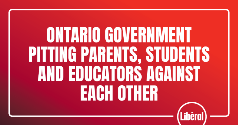 Ontario Government Pitting Parents, Students and Educators Against Each Other