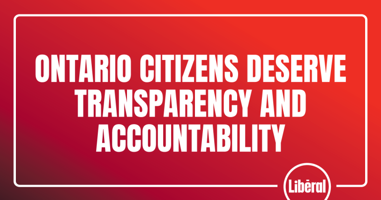 Ontario Citizens Deserve Transparency and Accountability