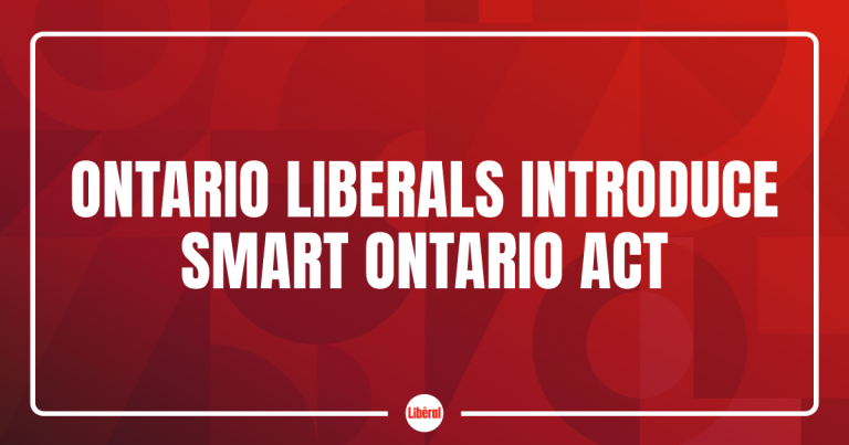 Ontario Liberals introduce SMART ideas to improve transportation, housing across the province